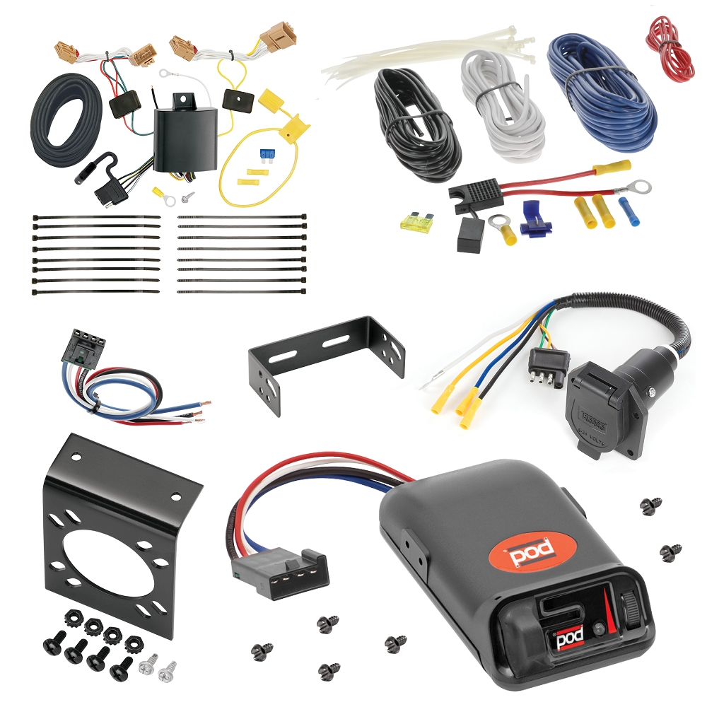 For 2021-2024 Volkswagen Atlas 7-Way RV Wiring kit by: Tekonsha For 2021-2024 Volkswagen Atlas 7-Way RV Wiring + Pro Series POD Brake Control + Generic BC Wiring Adapter (Excludes: Cross Sport Models) By Tekonsha