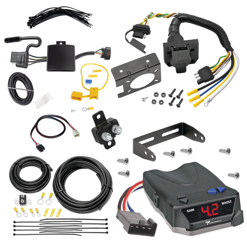 For 2022-2024 Hyundai Santa Cruz 7-Way RV Wiring kit by: Tekonsha For 2022-2024 Hyundai Santa Cruz 7-Way RV Wiring + Tekonsha BRAKE-EVN Brake Control + Plug & Play BC Adapter By Tekonsha