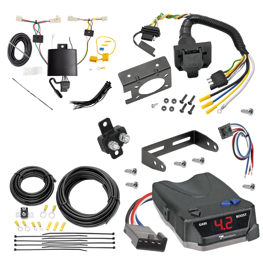 For 2019-2024 Toyota RAV4 7-Way RV Wiring kit by: Tekonsha For 2019-2024 Toyota RAV4 7-Way RV Wiring + Tekonsha BRAKE-EVN Brake Control + Generic BC Wiring Adapter By Tekonsha