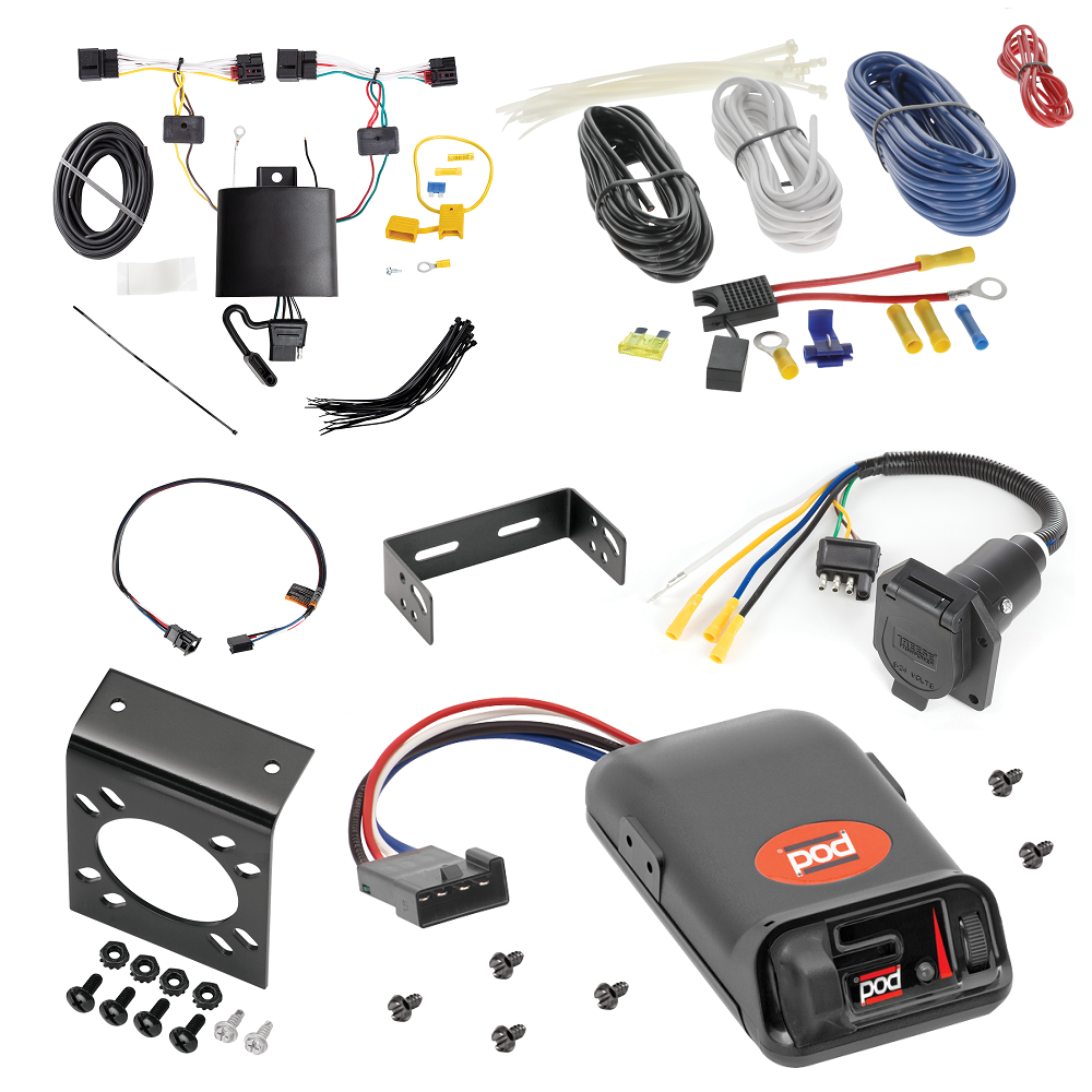 For 2021-2024 Volkswagen Atlas Cross Sport 7-Way RV Wiring kit by: Tekonsha For 2021-2024 Volkswagen Atlas Cross Sport 7-Way RV Wiring + Pro Series POD Brake Control + Plug & Play BC Adapter By Tekonsha