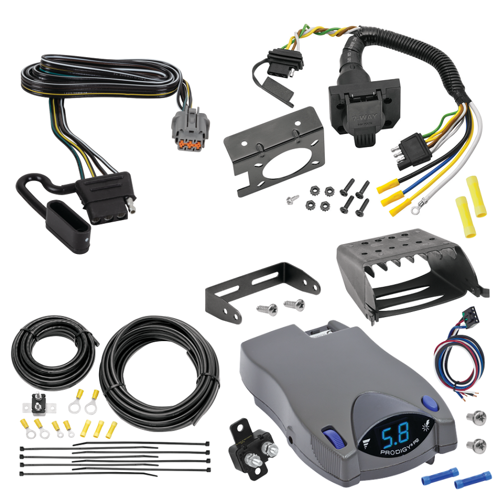 For 2022-2024 Nissan Pathfinder 7-Way RV Wiring kit by: Tekonsha For 2022-2024 Nissan Pathfinder 7-Way RV Wiring + Tekonsha Prodigy P2 Brake Control By Tekonsha