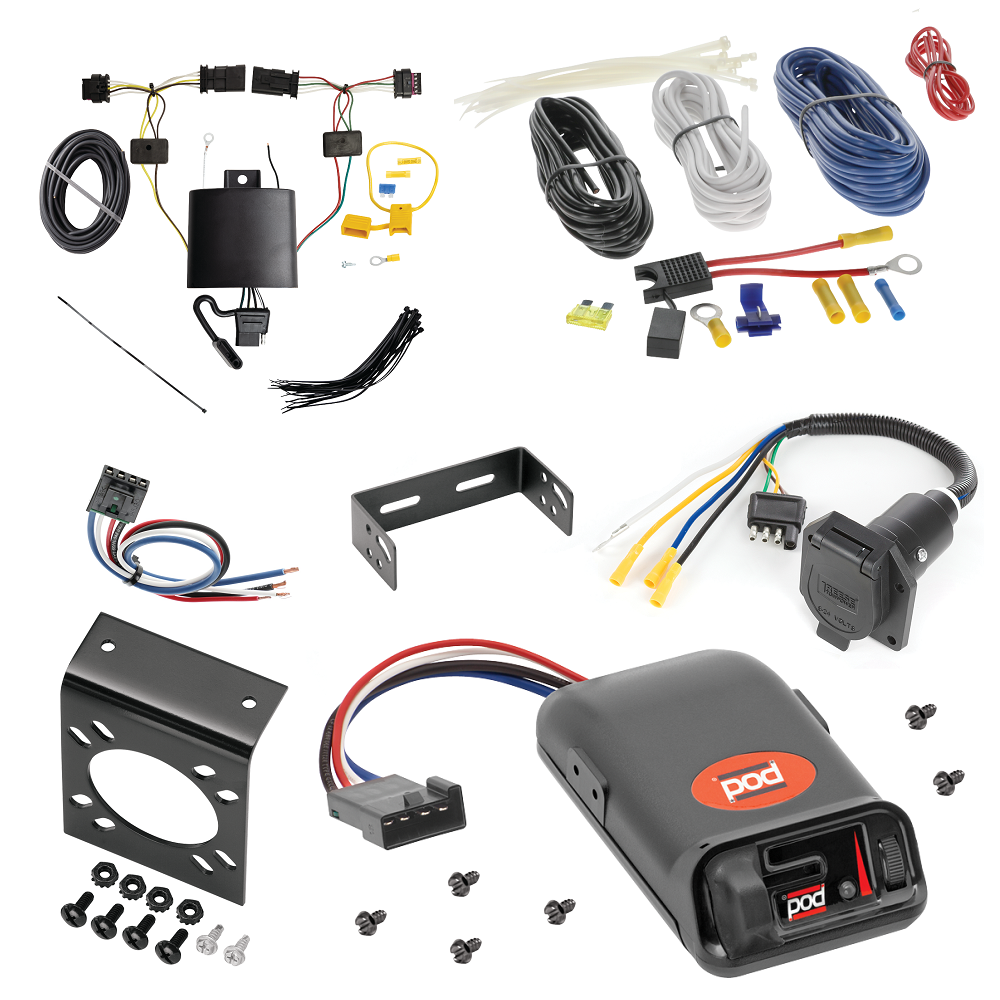 For 2021-2023 Tesla Y 7-Way RV Wiring kit by: Tekonsha For 2021-2023 Tesla Y 7-Way RV Wiring + Pro Series POD Brake Control + Generic BC Wiring Adapter By Tekonsha