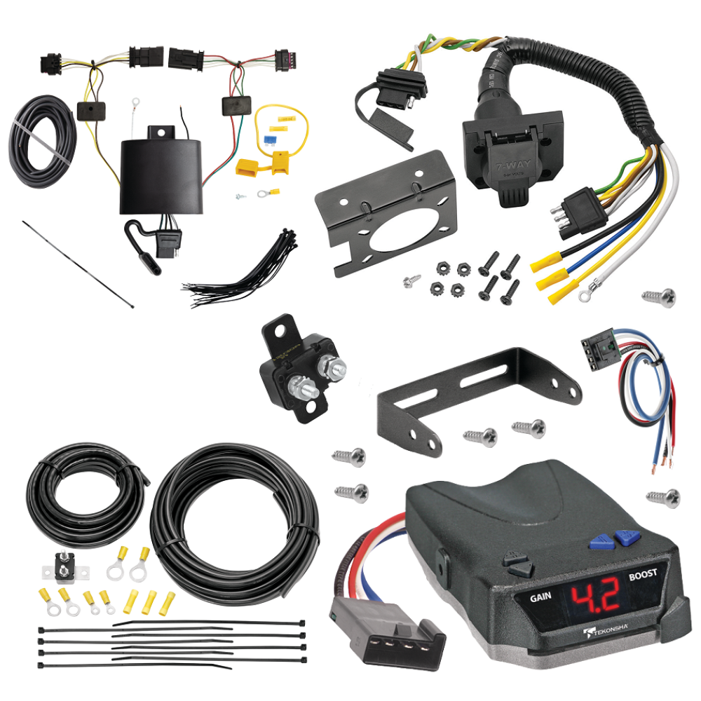 For 2021-2023 Tesla Y 7-Way RV Wiring kit by: Tekonsha For 2021-2023 Tesla Y 7-Way RV Wiring + Tekonsha BRAKE-EVN Brake Control + Generic BC Wiring Adapter By Tekonsha