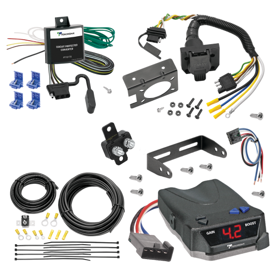 For 1995-1997 Nissan Pickup 7-Way RV Wiring kit by: Tekonsha For 1995-1997 Nissan Pickup 7-Way RV Wiring + Tekonsha BRAKE-EVN Brake Control + Generic BC Wiring Adapter By Tekonsha