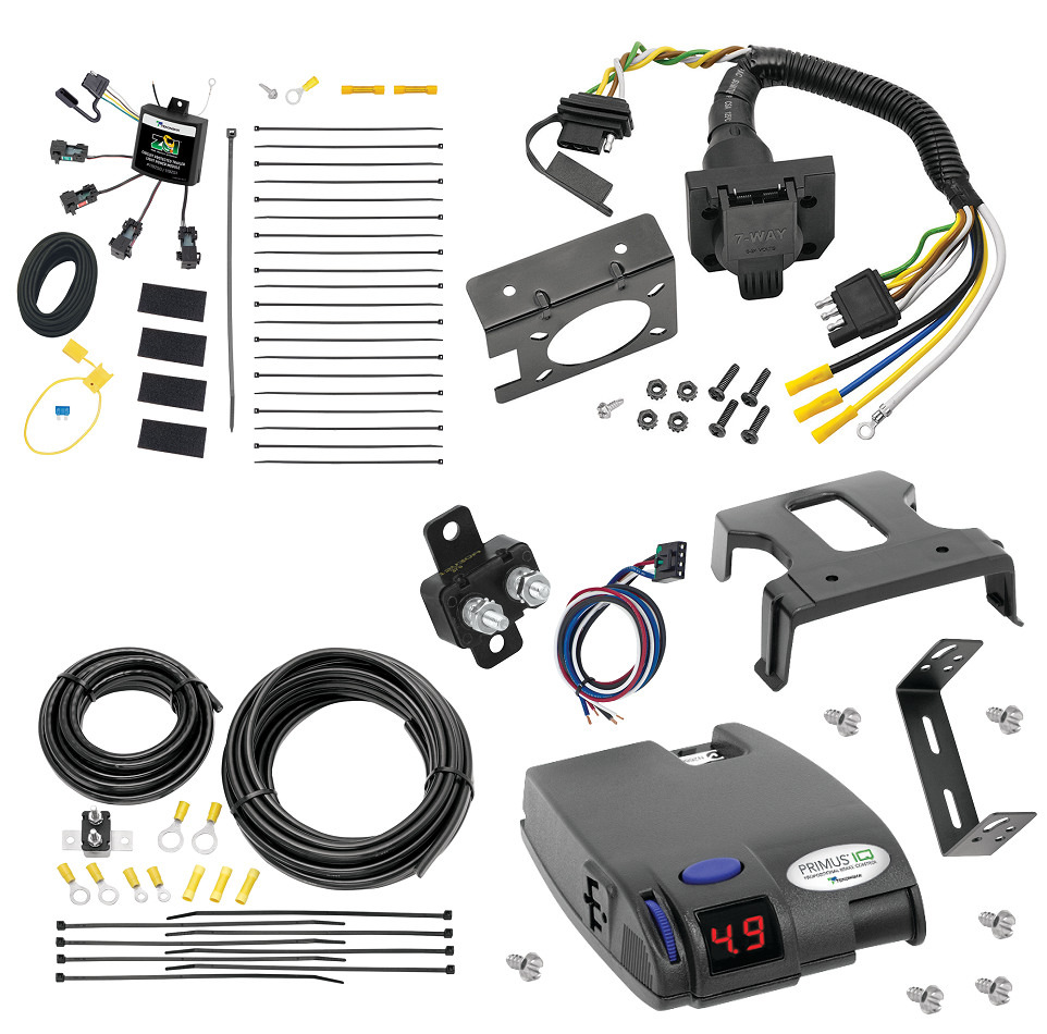 For 2016-2023 Mercedes-Benz Metris 7 Way Trailer Wiring RV 7 Pin 7 Blade w/  Zero Contact ZCI Module + Tekonsha Primus IQ Brake Controller By Tekonsha