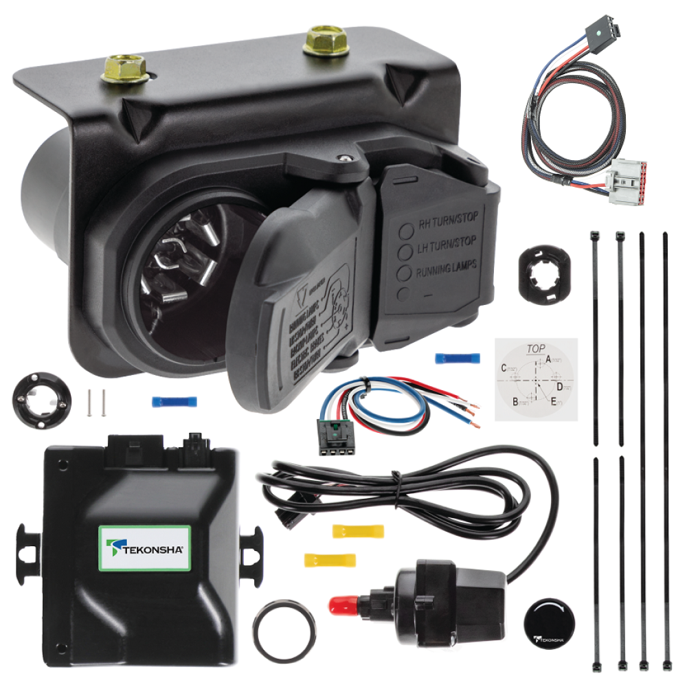 For 2019-2024 GMC Sierra 1500 Prodigy iD Bluetooth Brake Control kit by: Tekonsha For 2019-2024 GMC Sierra 1500 Tekonsha Prodigy iD Bluetooth Wireless Brake Control + Plug & Play BC Adapter + 7-Way RV Wiring By Tekonsha