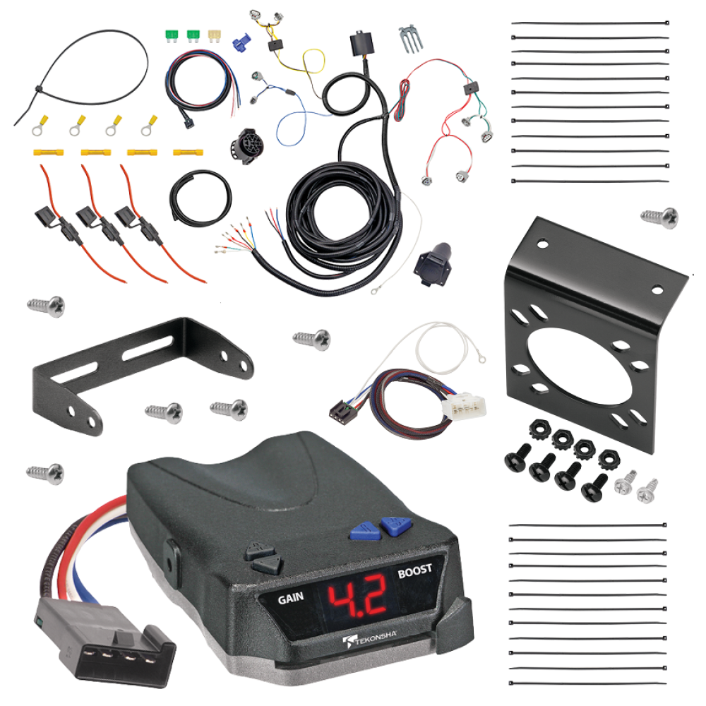 For 2016-2023 Toyota Tacoma 7-Way RV Wiring kit by: Tekonsha For 2016-2023 Toyota Tacoma 7-Way RV Wiring + Tekonsha BRAKE-EVN Brake Control + Plug & Play BC Adapter By Tekonsha