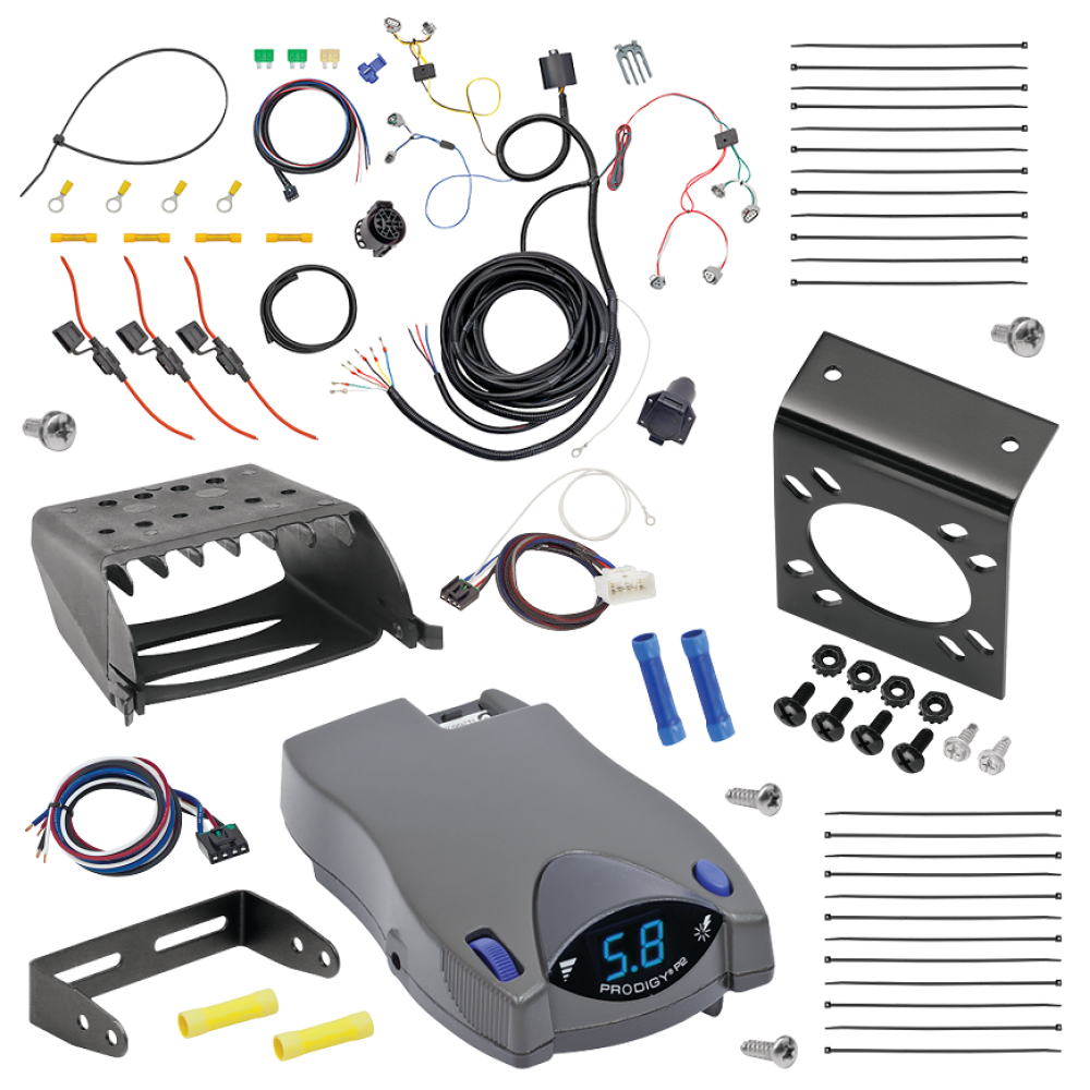For 2016-2023 Toyota Tacoma 7-Way RV Wiring kit by: Tekonsha For 2016-2023 Toyota Tacoma 7-Way RV Wiring + Tekonsha Prodigy P2 Brake Control + Plug & Play BC Adapter By Tekonsha