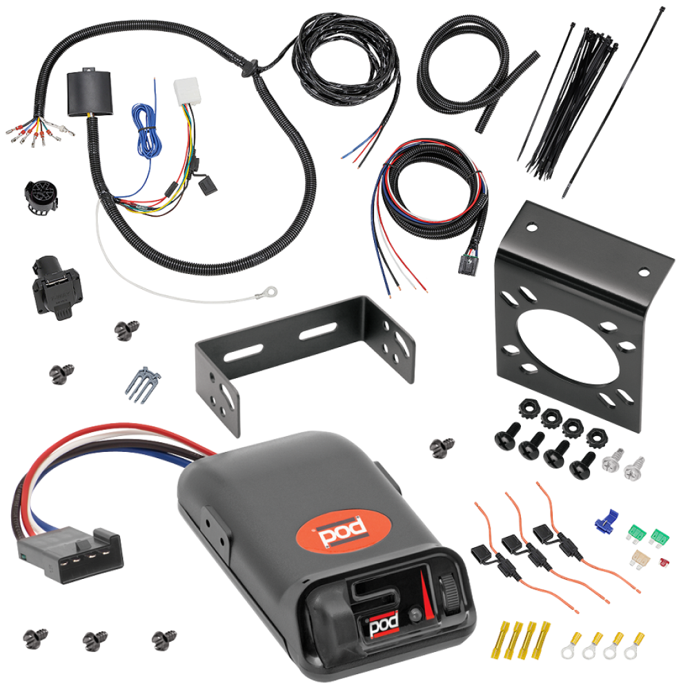 For 2014-2019 Toyota Highlander 7-Way RV Wiring kit by: Tekonsha For 2014-2019 Toyota Highlander 7-Way RV Wiring + Pro Series POD Brake Control By Tekonsha