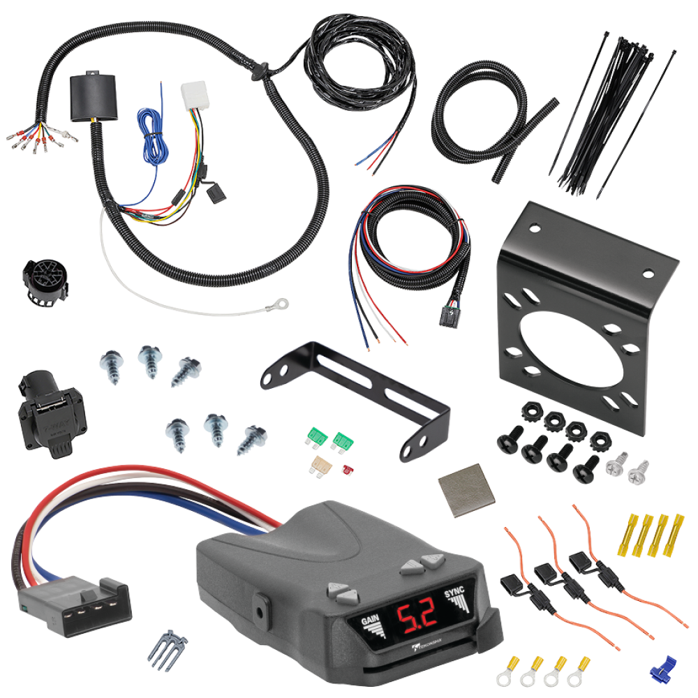 For 2014-2019 Toyota Highlander 7-Way RV Wiring kit by: Tekonsha For 2014-2019 Toyota Highlander 7-Way RV Wiring + Tekonsha Brakeman IV Brake Control By Tekonsha