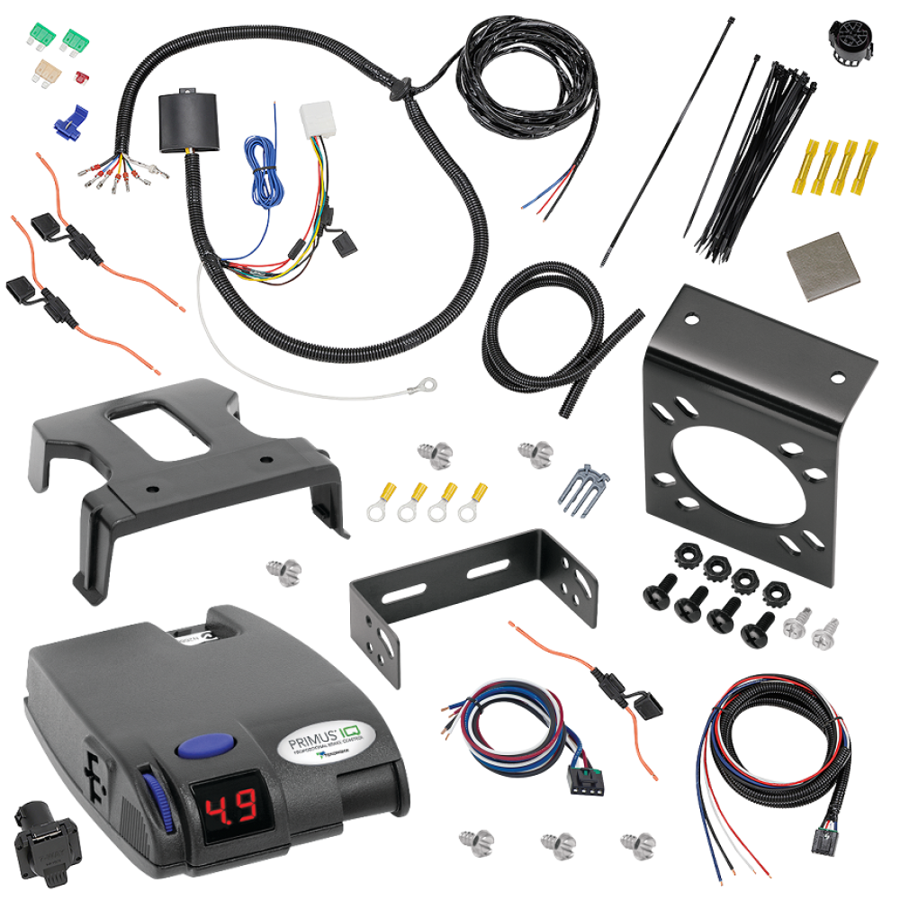 For 2014-2019 Toyota Highlander 7-Way RV Wiring kit by: Tekonsha For 2014-2019 Toyota Highlander 7-Way RV Wiring + Tekonsha Primus IQ Brake Control By Tekonsha