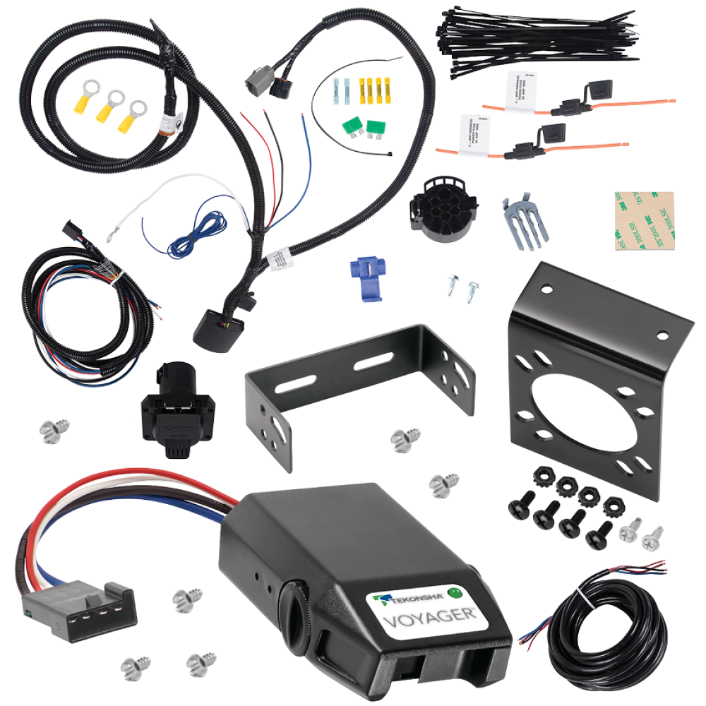 For 2013-2018 Hyundai Santa Fe 7-Way RV Wiring kit by: Tekonsha For 2013-2018 Hyundai Santa Fe 7-Way RV Wiring + Tekonsha Voyager Brake Control (For (6/7 Passenger) Models) By Tekonsha