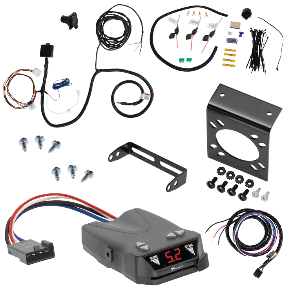 For 2020-2024 Toyota Highlander 7-Way RV Wiring kit by: Tekonsha For 2020-2024 Toyota Highlander 7-Way RV Wiring + Tekonsha Brakeman IV Brake Control By Tekonsha