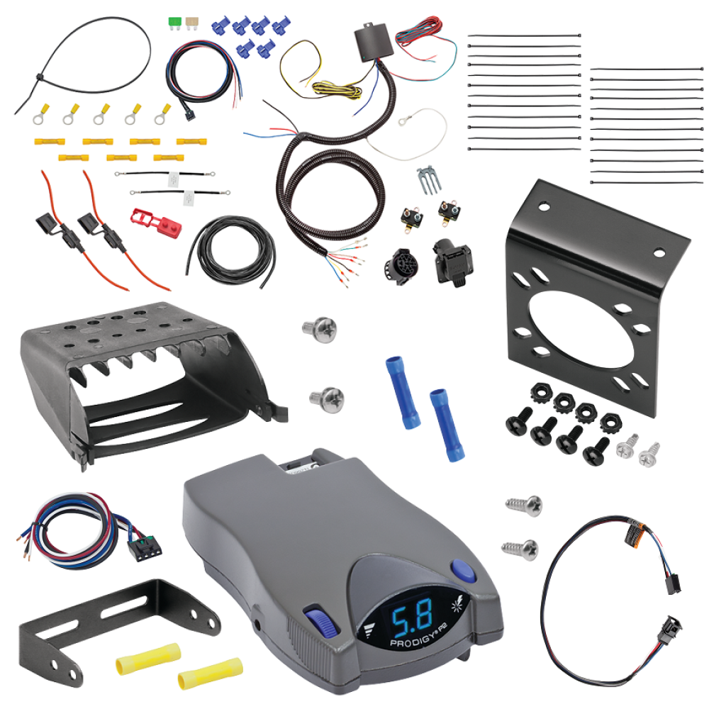 For 2011-2018 Porsche Cayenne 7-Way RV Wiring kit by: Tekonsha For 2011-2018 Porsche Cayenne 7-Way RV Wiring + Tekonsha Prodigy P2 Brake Control + Plug & Play BC Adapter By Tekonsha