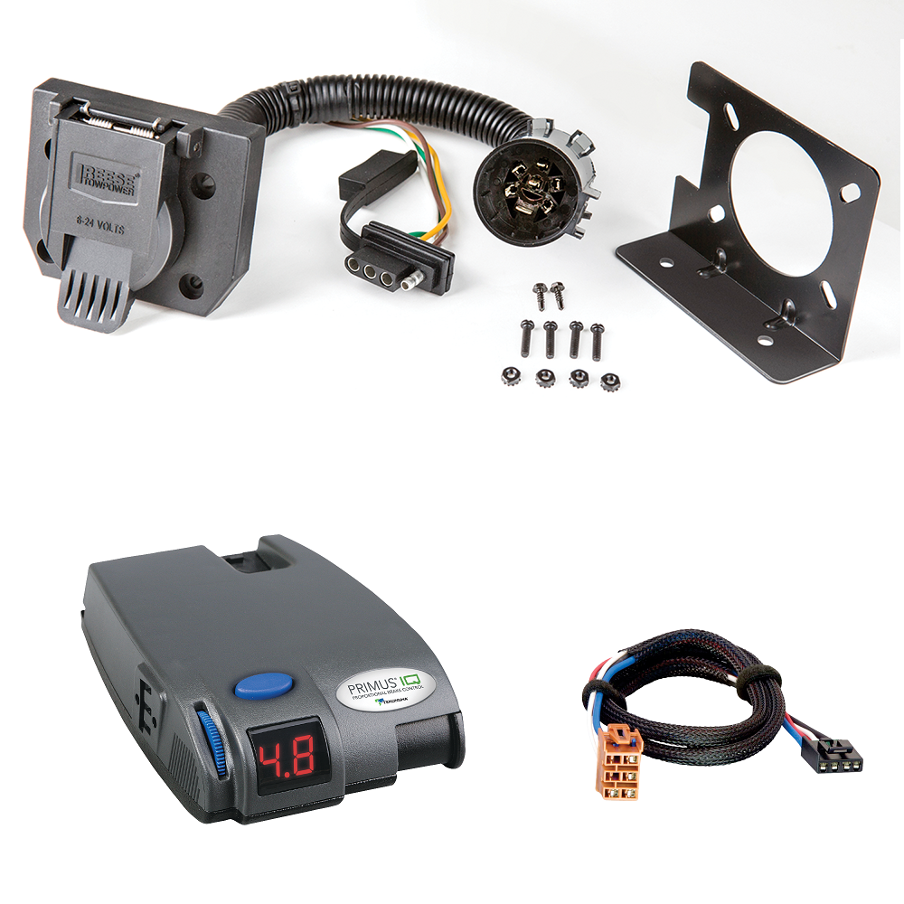 For 2003-2007 GMC Sierra 1500 7-Way RV Wiring + Tekonsha Primus IQ Brake Control + Plug & Play BC Adapter By Reese Towpower
