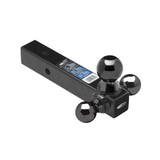 80791 Draw-Tite Tri-Ball Trailer Hitch Ball Mount 16000 lbs. Capacity Fits 2 inch Receiver Black Tri Ball Triple 1-7/8" 2" and 2-5/16" Balls Ball Mount Draw-Bar 2" Sq. Solid Shank Tow Ball