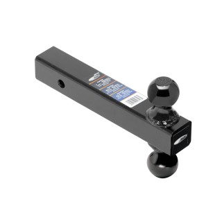 80796 Draw-Tite Dual-Ball Trailer Hitch Ball Mount 16000 lbs. Capacity Heavy Duty Fits 2 inch Receiver Black Dual Ball 2" and 2-5/16" Mount Draw-Bar 2" Sq. Solid Shank 8" Long Tow Ball