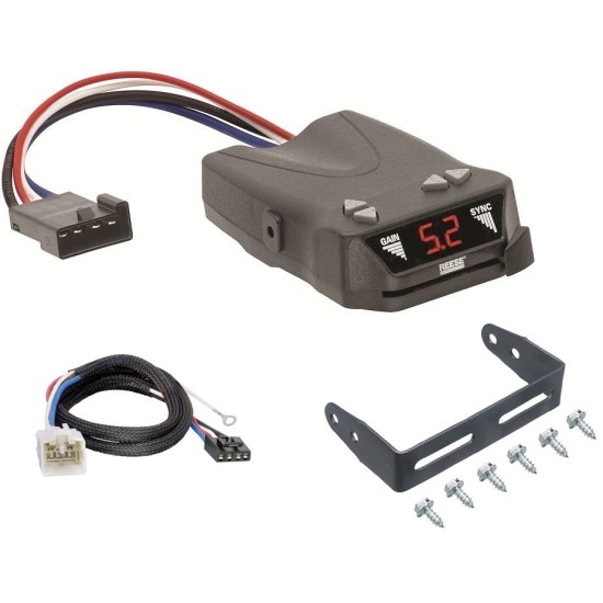 Brake Control Unit Mounting hardware and bracket Vehicle specific Plug and Play Wiring Adapter 83504 3041 Reese Trailer Brake Control 14-24 Toyota 4Runner Plug Play Wiring Adapter Reese Brakeman IV Eletric Trailer Brakes Module Box Controller 14 15 16 17 Trailer Brake Control for 14-24 Toyota 4Runner w/ Plug Play Wiring Adapter Reese Brakeman IV Eletric Trailer Brakes Module Box Controller