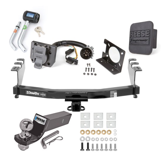 Custom Fit Trailer Hitch Wiring Harness (Plug & Play) 2" Drop Ball-Mount w/ Pin/Clip 2" Chrome Ball Security Lock Pin Rubber Hitch Plug Cover Installation Hardware Installation Instructions 84016 74682 21536 7054430 7000600 Reese Trailer Tow Reese Trailer Tow Hitch For 14-18 Chevy Silverado GMC Sierra Deluxe Package Wiring 2" Ball and Lock