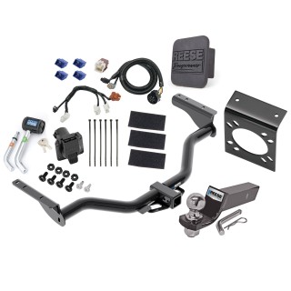 Custom Fit Trailer HitchTow Harness Wiring Package (7-Way) 2" Chrome Ball 2" Drop Ball-Mount w/ Pin/Clip Mounting Bracket for 7-Way ConnectorsSecurity Lock Pin Rubber Hitch Plug Cover Installation Hardware Installation Instructions 84031 85878 8 Reese Complete Tow Package For 13-20 Nissan Pathfinder 14-20 Infiniti QX60 w/ 7-Way RV Wiring Harness Kit 2" Ball Mount Bracket Lock and Cover 2" Receiver Class 3