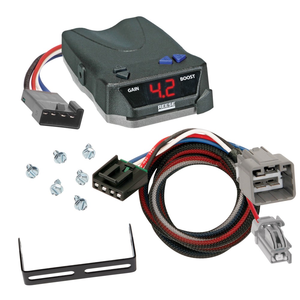 Brake Control Unit Mounting hardware and bracket Vehicle specific Plug and Play Wiring Adapter 8508211 3023 Reese Trailer Brake Control 13-14 RAM 1500 2500 3500 Electric Trailer Brakes Module Box Controller 1-4 Axle 13 14 2013 2014 Trailer Brake Control for 13-14 RAM 1500 2500 3500 Electric Trailer Brakes Module Box Controller 1-4 Axle