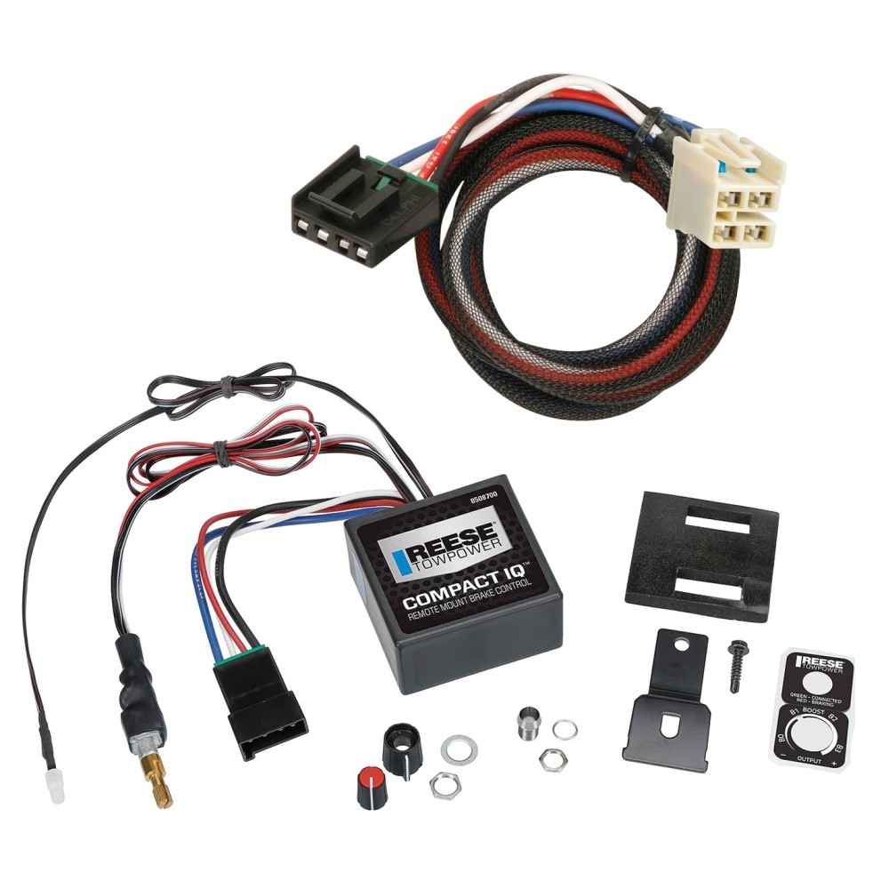 Brake Control Unit Mounting hardware and bracket Vehicle specific Plug and Play Wiring Adapter 8508700 3016 Reese Reese Compact IQ Hidden Trailer Brake Control 15-23 Chevy Suburban Plug Play Wiring Adapter Proportional Trailer Brakes Module Box Controlle Reese Compact IQ Hidden Trailer Brake Control for 15-23 Chevy Suburban w/ Plug Play Wiring Adapter Proportional Trailer Brakes Module Box Controller 1-3 Axle