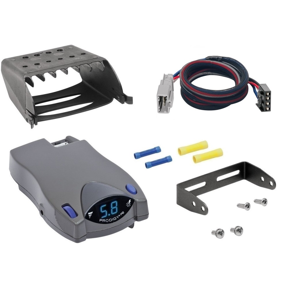 Clam Shell Trailer Brake Control for 06-24 Honda Ridgeline w/ Plug Play Wiring Adapter Tekonsha Prodigy P2 Eletric Trailer Brakes Module Box Controller