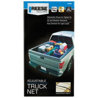 9424200 Reese Secure Heavy Duty Pickup Truck Cargo Bed Net Reese Universal Truck Net Adjustable Cargo Straps 55" x 78" Multipurpose Cargo Luggage Etc.