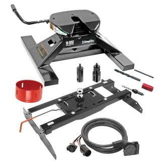 9460 4439 50-97-410 9480 58381 Draw-Tite Draw-Tite Gooseneck Trailer Hitch Kit Deluxe 18K 5th Fifth Wheel Adapter In-Bed Wiring and Hole Saw 94-02 Dodge Ram 1500 2500 3500 Turnover Brackets Rails Under Bed 2-5/16" Ball 1994 1995 1996 1997 1998 1999 2 Draw-Tite Gooseneck Trailer Hitch Kit Deluxe w/ 18K 5th Fifth Wheel Adapter In-Bed Wiring and Hole Saw for 94-02 Dodge Ram 1500 2500 3500 Turnover w/ Brackets Rails Under Bed 2-5/16" Ball