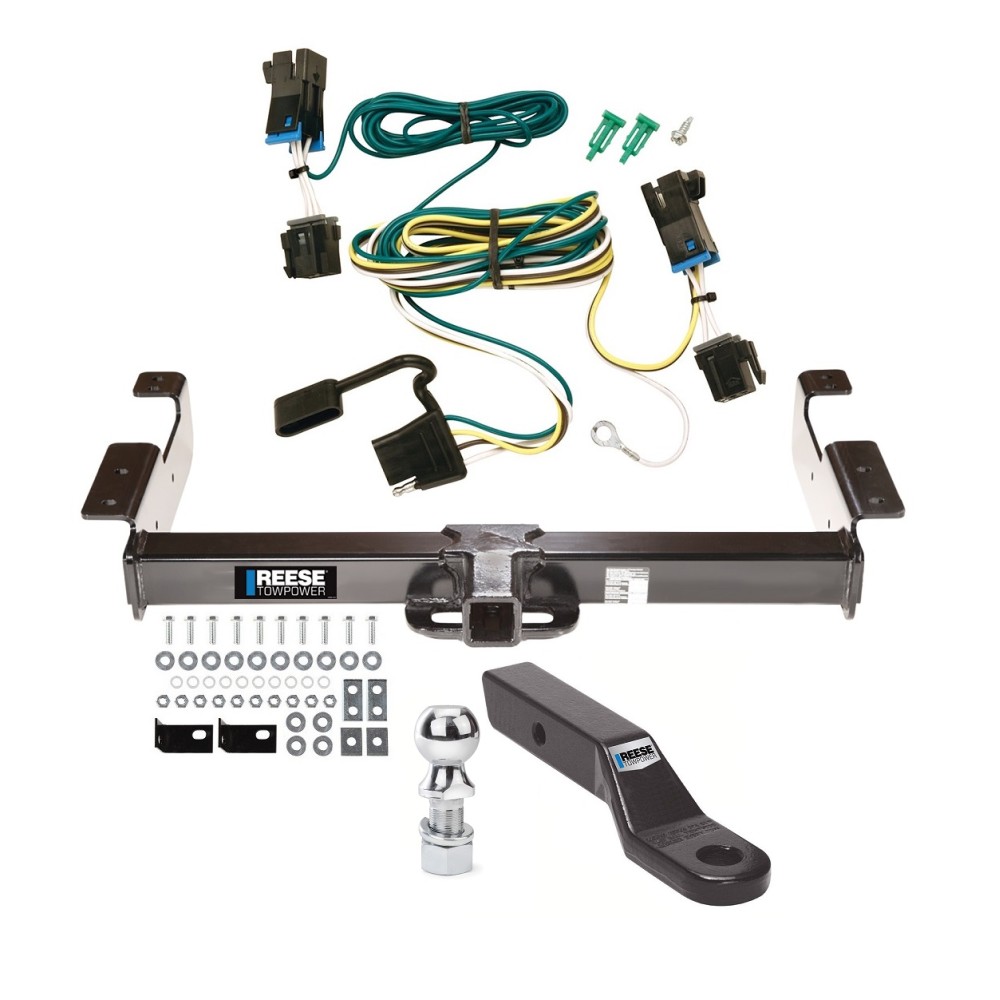 Custom Fit Trailer Hitch Wiring Harness (Plug & Play) 2" Drop Ball-Mount w/ Pin/Clip 2-5/16" Chrome Ball Installation Hardware Installation Instructions 96946 78029 21330 7028500 Reese Class V Trailer Tow Hitch 03-22 Chevy Express GMC Savan Reese Class V Trailer Tow Hitch For 03-24 Chevy Express GMC Savana 1500 2500 3500 Complete Package w/ Wiring and 2-5/16" Ball