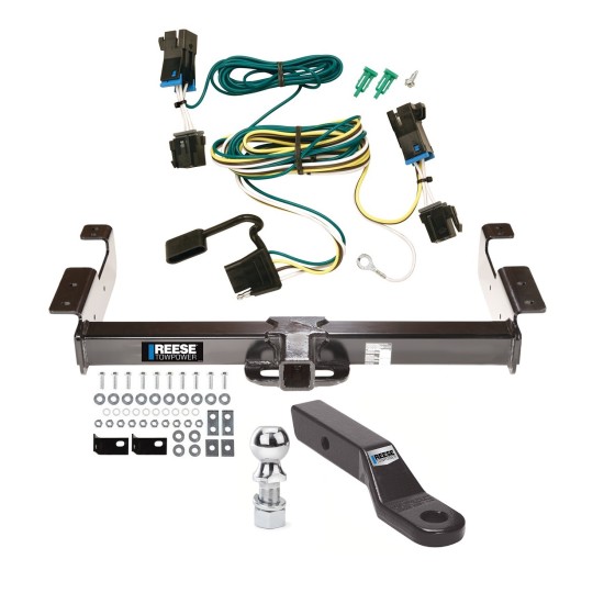 Custom Fit Trailer Hitch Wiring Harness (Plug & Play) 2" Drop Ball-Mount w/ Pin/Clip 2-5/16" Chrome Ball Installation Hardware Installation Instructions 96946 78029 21330 7028500 Reese Class V Trailer Tow Hitch 03-22 Chevy Express GMC Savan Reese Class V Trailer Tow Hitch For 03-24 Chevy Express GMC Savana 1500 2500 3500 Complete Package w/ Wiring and 2-5/16" Ball