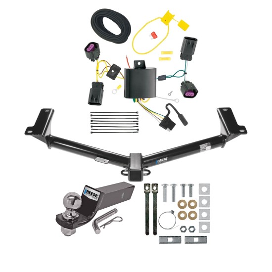 Custom Fit Trailer Hitch Wiring Harness (Plug & Play) 2" Drop Ball-Mount w/ Pin/Clip 2" Chrome Ball Installation Hardware Installation Instructions 97208 85809 21536 Reese Trailer Tow Hitch 12-20 Dodge Journey Except w/LED Taillights Comple Reese Trailer Tow Hitch For 12-20 Dodge Journey Except w/LED Taillights Complete Package w/ Wiring and 2" Ball