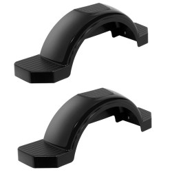 Set of 2 Black Fulton Single Axle Trailer Fenders 13" Wheels Triple Step 40" Long Boat Utility Sale Replacement Set of 2 Black Fulton Single Axle Trailer Fenders 13" Wheels Triple Step 40" Long Boat Utility Sale Replacement