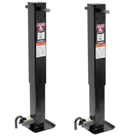 182815 182815 1824200100 1824200100 1400920383 Bulldog Bulldog 24K Landing Gear Trailer Jack Set Dual Electric Motors Leveling Manual Override Crank Gooseneck Dump Agricultural Construction Heavy-Duty Utility Horse Livestock Trailers Bulldog 24K Landing Gear Trailer Jack Set Dual Electric Motors Leveling w/ Manual Override Crank for Gooseneck Dump Agricultural Construction Heavy-Duty Utility Horse Livestock Trailers
