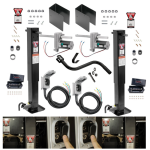 182815 182815 1824200100 1824200100 1400920383 Bulldog Bulldog 24K Landing Gear Trailer Jack Set Dual Electric Motors Leveling Manual Override Crank Gooseneck Dump Agricultural Construction Heavy-Duty Utility Horse Livestock Trailers Bulldog 24K Landing Gear Trailer Jack Set Dual Electric Motors Leveling w/ Manual Override Crank for Gooseneck Dump Agricultural Construction Heavy-Duty Utility Horse Livestock Trailers