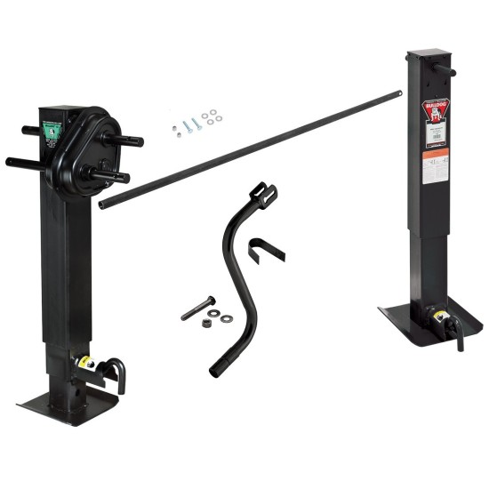 183902 182800 CS730300 1400920383 Bulldog Bulldog Tandem 2-Speed 12000 lbs Square Trailer Jack Drop Leg Spring Return Traditional Gearbox 26" Lift Crank and Cross Shaft Side Plunger Pin Bulldog Tandem 2-Speed 12,000 lbs Square Trailer Jack Drop Leg w/ Spring Return Traditional Gearbox 26" Lift w/ Crank and Cross Shaft Side Plunger Pin
