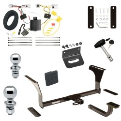 Ultimate Tow Package For 07-15 22-24 Nissan Altima 09-14 Nissan Maxima Trailer Hitch w/ Wiring Draw-Bar Dual 2" and 1-7/8" Ball Lock Bracket Cover 1-1/4" Receiver 