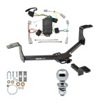 Trailer Tow Hitch For 08-12 Honda Accord 09-14 Acura TSX Complete Package w/ Wiring Draw Bar and 2" Ball