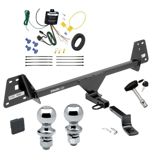 Custom Fit Trailer Hitch Draw-Bar w/ Pin/Clip Wiring Harness (Requires Splicing) 1-7/8" and 2" Chrome Ball Security Lock Pin Rubber Hitch Plug Cover Installation Hardware Installation Instructions 249660 119148 63820 63810 580407 2211 Draw-Tite Trailer Tow Hitch For 20-22 Toyota Prius Deluxe Package Wiring 2" and 1-7/8" Ball and Lock