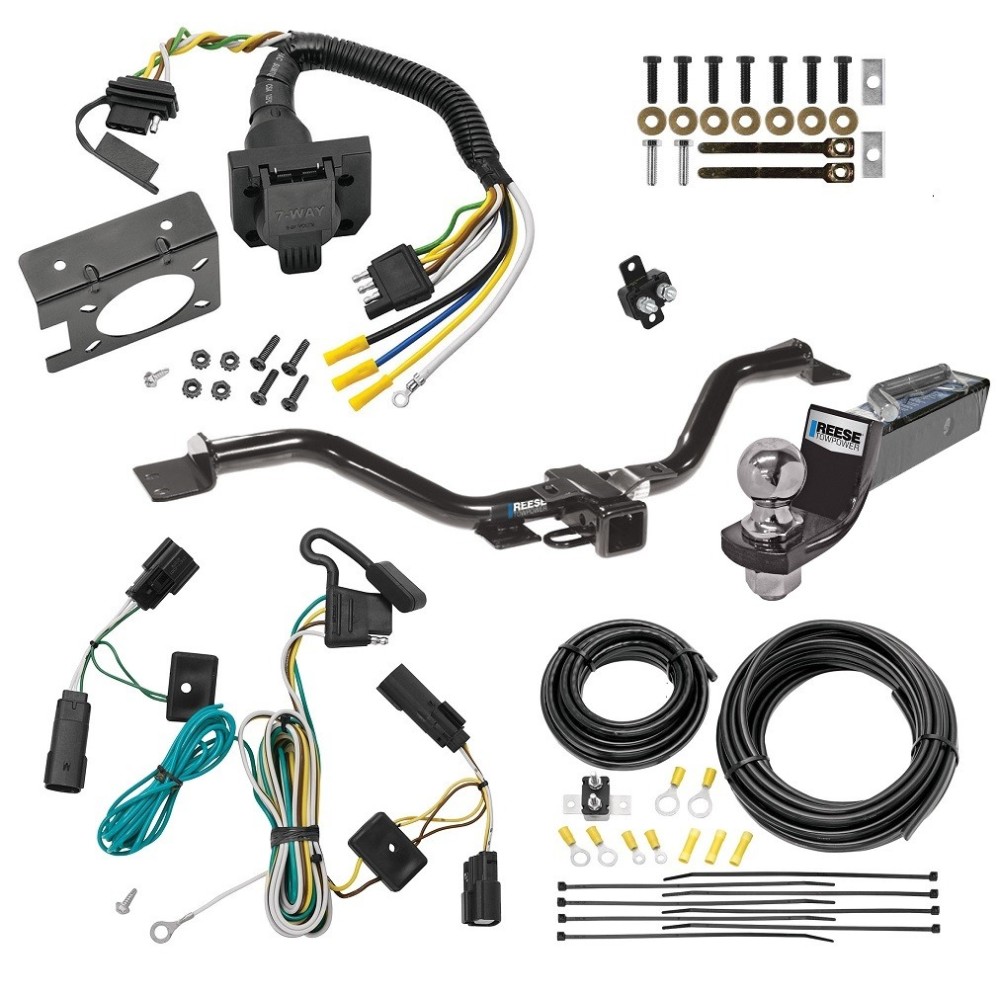 Custom Fit Trailer Hitch Wiring Harness (Plug & Play) 2" Drop Ball-Mount w/ Pin/Clip 2" Chrome Ball Trailer Connector Adapter Brake Control Wiring Kit Circuit Breaker Installation Hardware Installation Instructions 44569 85343 20506 7012a 1 Trailer Hitch Tow Package w/ 7-Way RV Wiring For 07-09 Saturn Outlook w/ 2" Drop Mount 2" Ball Class 3 2" Receiver All Models Reese