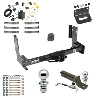 Custom Fit Trailer Hitch Wiring Harness (Plug & Play) 2" Drop Ball-Mount w/ Locking Pin/Clip 2" Chrome Ball 4-Flat Mounting Bracket 1-7/8" Chrome Ball Rubber Hitch Plug Cover Installation Hardware Installation Instructions 44576 118649 Ultimate Tow Package For 14-22 Freightliner Mercedes-Benz Sprinter 2500 3500 Trailer Hitch w/ Wiring 2" Drop Mount Dual 2" and 1-7/8" Ball Lock Bracket Cover 2" Receiver Reese