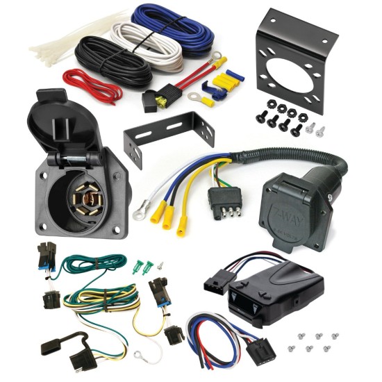 Reese Brakeman IV Timed Brake Controller Vehicle Specific Trailer Light Plug & Play Wiring 4-Flat Prewired Adapter 4-Way to RV 7-Way 7-Way Mounting Bracket w/ Hardware Brake Controller Install Kit Wire Hardware 20amp Fuse Installation Hardware Install Economy Brakeman IV Brake Control w/ 7-Way Wiring For 03-24 Chevy Express GMC Savana Van 1500 2500 3500 3 Axles
