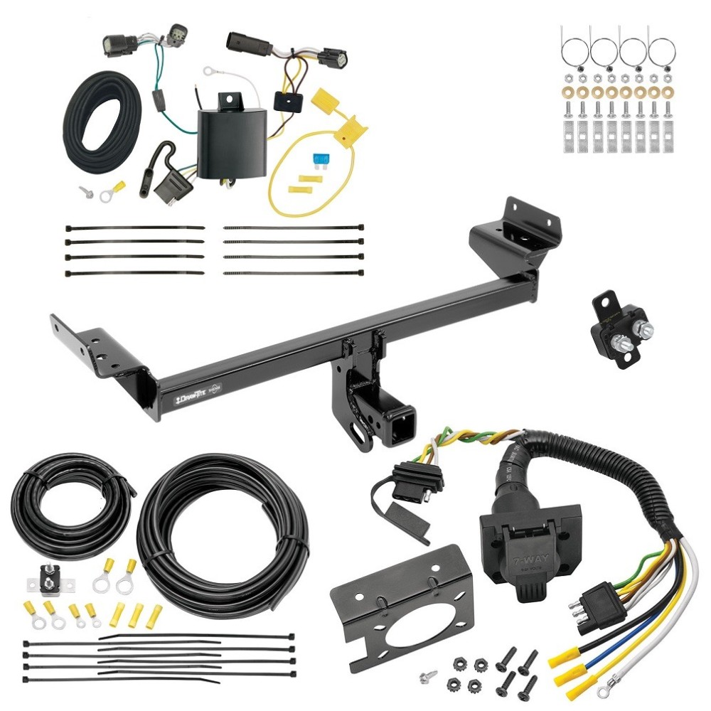 Custom Fit Trailer Hitch Wiring Harness (Plug & Play) Trailer Connector Adapter Brake Control Wiring Kit Circuit Breaker Installation Hardware Installation Instructions 75234 85343 20506 7012a 118669 Draw-Tite Trailer Hitch 7-Way RV Wiring 15-18 Edge Trailer Hitch w/ 7-Way RV Wiring For 15-18 Ford Edge Except Sport & Titanium Models Class 3 2" Receiver