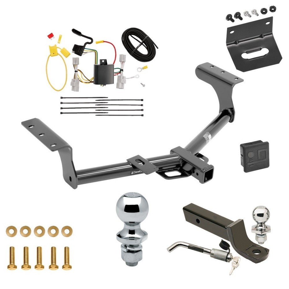 Custom Fit Trailer Hitch Wiring Harness (Plug & Play) 2" Drop Ball-Mount w/ Locking Pin/Clip 2" Chrome Ball 4-Flat Mounting Bracket 1-7/8" Chrome Ball Rubber Hitch Plug Cover Installation Hardware Installation Instructions 75235 118412 Ultimate Tow Package For 06-12 Toyota RAV4 Trailer Hitch w/ Wiring 2" Drop Mount Dual 2" and 1-7/8" Ball Lock Bracket Cover 2" Receiver