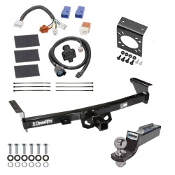 Trailer Hitch Tow Package w/ 7-Way RV Wiring For 05-24 Nissan Frontier 09-12 Suzuki Equator w/ 2" Drop Mount 2" Ball Class 3 2" Receiver All Models  Trailer Hitch Tow Package w/ 7-Way RV Wiring For 05-24 Nissan Frontier 09-12 Suzuki Equator w/ 2" Drop Mount 2" Ball Class 3 2" Receiver All Models