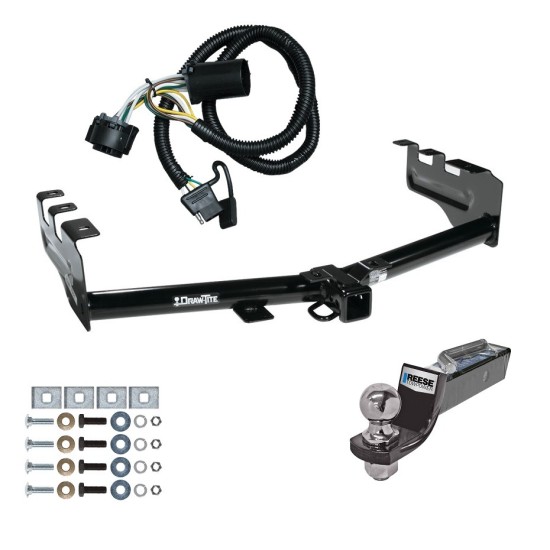 Custom Fit Trailer Hitch Wiring Harness (Plug & Play) 2" Drop Ball-Mount w/ Pin/Clip 2" Chrome Ball Installation Hardware Installation Instructions 75521 118384 21536 Draw-Tite Tow Package 99-13 Chevy Silverado GMC Sierra 1500 Trailer Hitch Tow Package For 99-13 Chevy Silverado GMC Sierra 1500 Trailer Hitch w/ Wiring 2" Drop Mount 2" Ball 2" Receiver