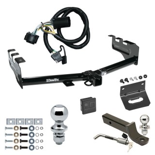 Custom Fit Trailer Hitch Wiring Harness (Plug & Play) 2" Drop Ball-Mount w/ Locking Pin/Clip 2" Chrome Ball 4-Flat Mounting Bracket 1-7/8" Chrome Ball Rubber Hitch Plug Cover Installation Hardware Installation Instructions 75521 118384 Ultimate Tow Package For 99-13 Chevrolet Silverado GMC Sierra 1500 Trailer Hitch w/ Wiring 2" Drop Mount Dual 2" and 1-7/8" Ball Lock Bracket Cover 2" Receiver