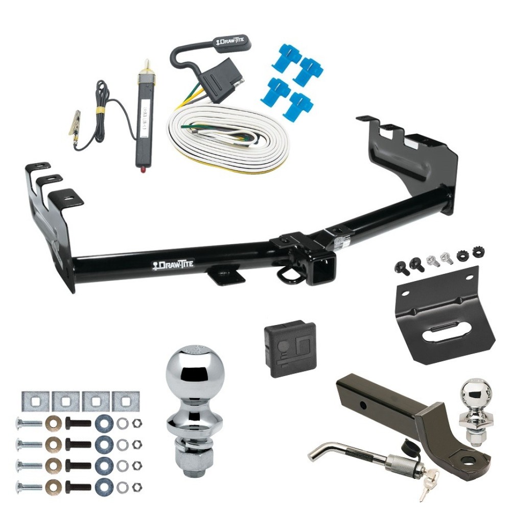 Custom Fit Trailer Hitch Wiring Harness (Requires Splicing) 2" Drop Ball-Mount w/ Locking Pin/Clip 2" Chrome Ball 4-Flat Mounting Bracket 1-7/8" Chrome Ball Rubber Hitch Plug Cover Installation Hardware Installation Instructions 75521 2025 Ultimate Tow Package For 99-13 Chevy Silverado GMC Sierra 1500 99-04 2500 Trailer Hitch w/ Wiring 2" Drop Mount Dual 2" and 1-7/8" Ball Lock Bracket Cover 2" Receiver
