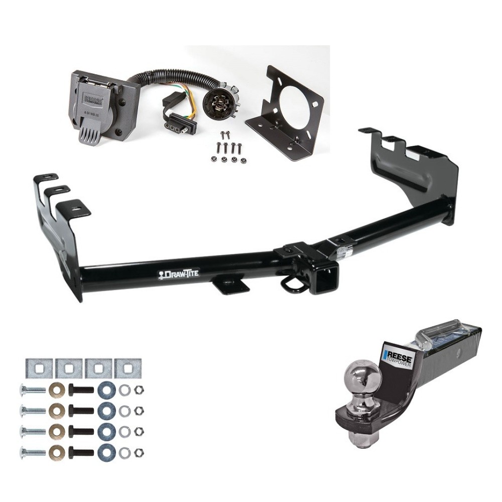 Custom Fit Trailer HitchTow Harness Wiring Package (7-Way) 2" Drop Ball-Mount w/ Pin/Clip 2" Chrome Ball 7-Way Mounting Bracket Installation Hardware Installation Instructions 75521 74682 21536 Draw-Tite Trailer Hitch Tow Package 7-Way RV Wirin Trailer Hitch Tow Package w/ 7-Way RV Wiring For 99-13 Chevy Silverado GMC Sierra 1500 99-04-2500 w/ 2" Drop Mount 2" Ball Class 4 2" Receiver All Models