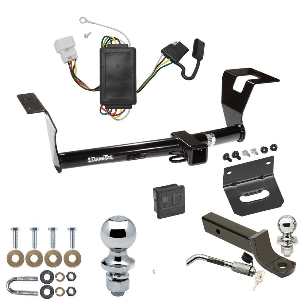 Custom Fit Trailer Hitch Wiring Harness (Plug & Play) 2" Drop Ball-Mount w/ Locking Pin/Clip 2" Chrome Ball 4-Flat Mounting Bracket 1-7/8" Chrome Ball Rubber Hitch Plug Cover Installation Hardware Installation Instructions 75547 118427 Ultimate Tow Package For 07-11 Honda CR-V Trailer Hitch w/ Wiring 2" Drop Mount Dual 2" and 1-7/8" Ball Lock Bracket Cover 2" Receiver